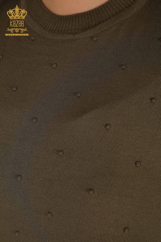 All'ingrosso Maglione di maglieria da donna - modello americano - cachi - 30131 | KAZEE