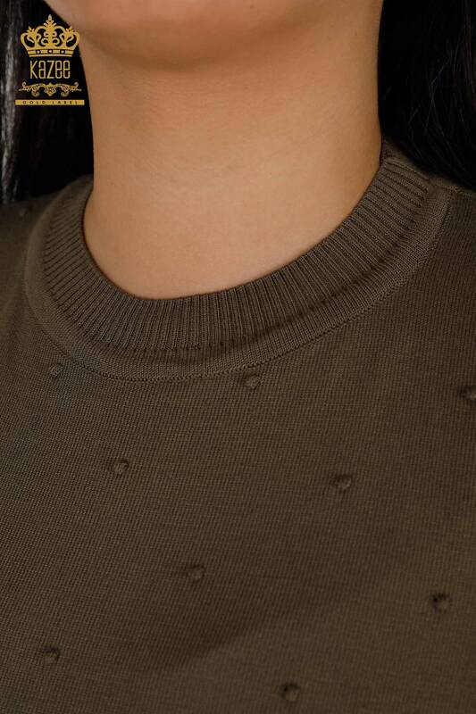 All'ingrosso Maglione di maglieria da donna - modello americano - cachi - 30131 | KAZEE