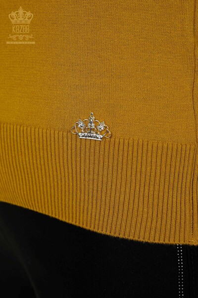 Ingrosso Maglieria Donna Maglione - Modello Americano - Senape - 30255 | KAZEE - 5