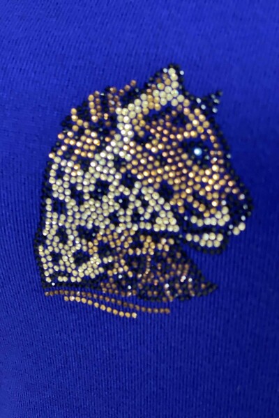 All'ingrosso Maglione di maglieria da donna - Motivo leopardato - Ricamato - 16584 | KAZEE - Thumbnail