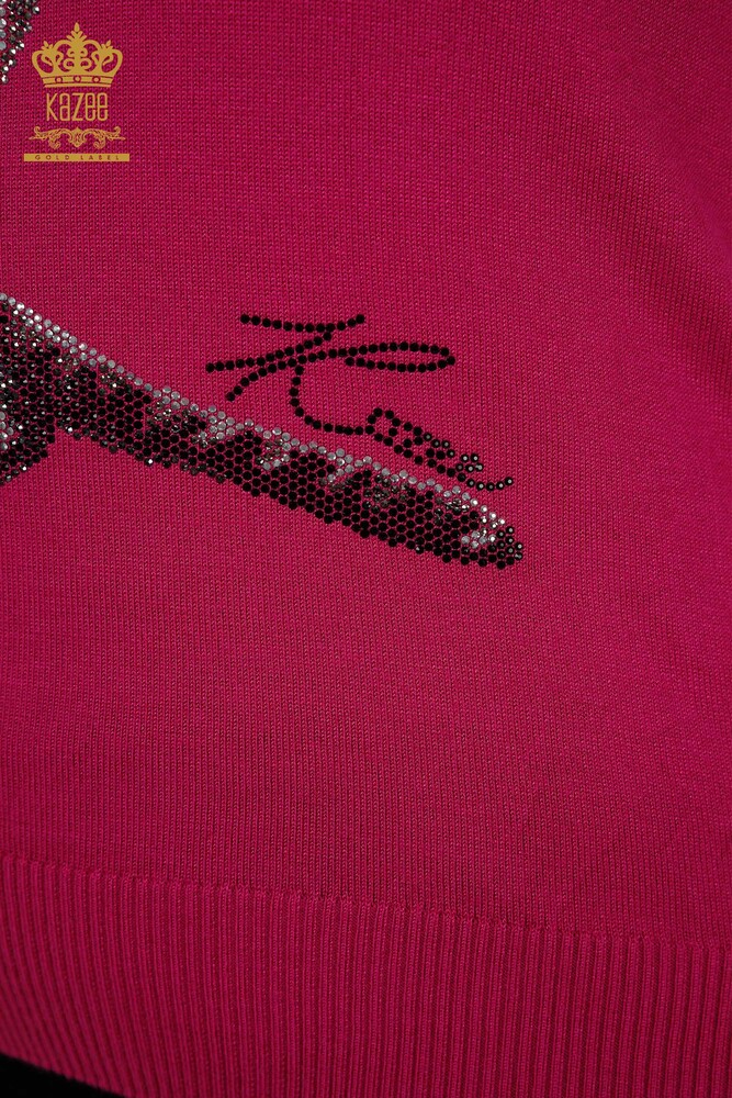 Maglieria Donna all'Ingrosso Maglione Modello Tigre Fucsia - 30127 | KAZEE - 4