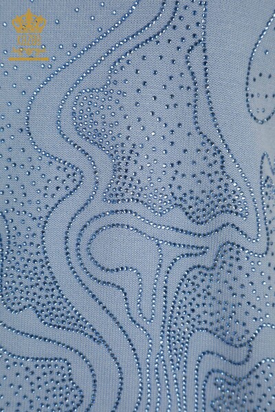All'ingrosso Maglione di maglieria da donna - Pietra ricamato - blu - 30659 | KAZEE - Thumbnail