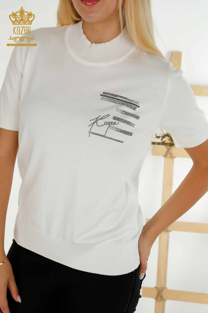 All'ingrosso Maglione maglieria donna - Pietra Ricamata - ecru - 30491 | KAZEE - 2