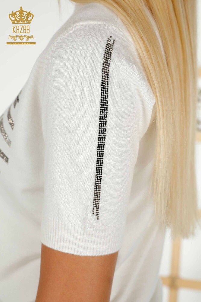 All'ingrosso Maglione maglieria donna - Pietra Ricamata - ecru - 30491 | KAZEE - 6