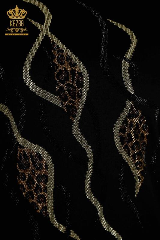 All'ingrosso Maglione di maglieria da donna - Pietra ricamato - nero - 30096 | KAZEE