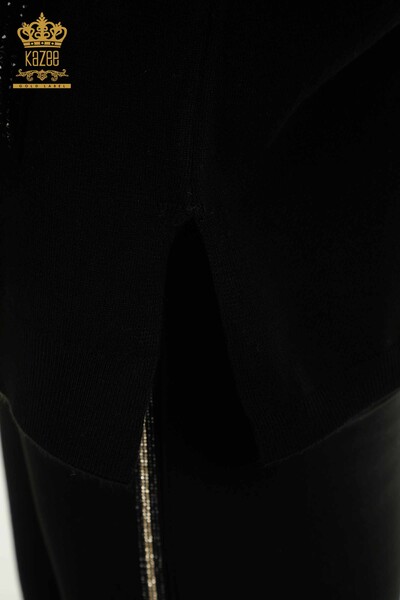 All'ingrosso Maglione di maglieria da donna - ricamato pietra - nero - 30623 | KAZEE - Thumbnail
