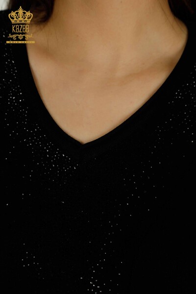 All'ingrosso Maglione di maglieria da donna - Pietra ricamato - nero - 30761 | KAZEE - Thumbnail
