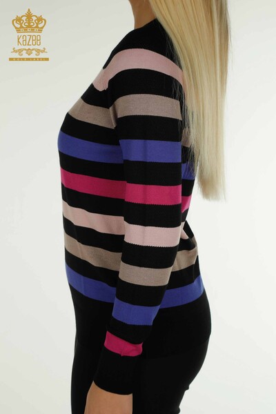 All'ingrosso Maglieria da donna maglione - a righe - due colori - nero fucsia - 30133 | KAZEE - Thumbnail
