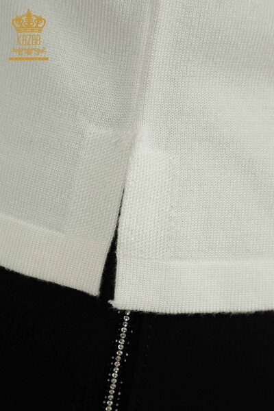 All'ingrosso Maglione di maglieria da donna - a righe - Ecru - 30795 | KAZEE - Thumbnail