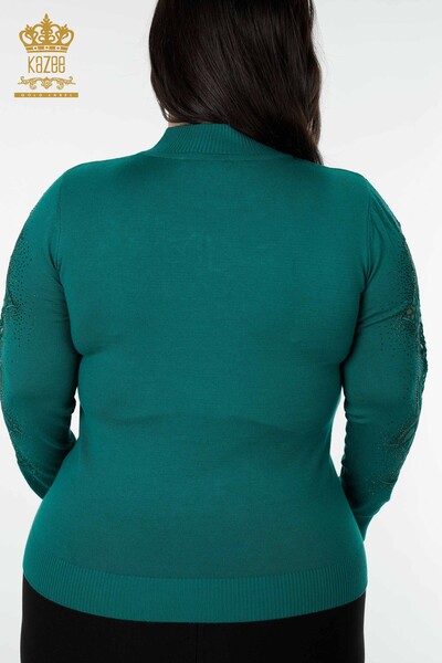 Maglieria Donna all'Ingrosso Maglione Rosa Fantasia Verde - 16832 | KAZEE - 8