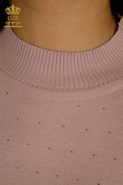 Maglieria da donna all'ingrosso maglione ricamato pietra polvere - 30677 | KAZEE - Thumbnail