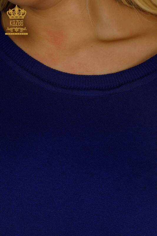 All'ingrosso Maglione di maglieria da donna - Tasche dettagliate - Saks - 30591 | KAZEE