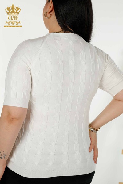 All'ingrosso Donna Maglione di maglieria - Tessuto - Ecru - 30251 | KAZEE - 5