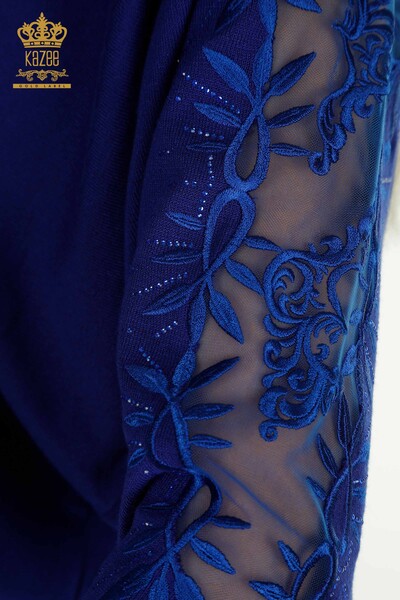 All'ingrosso Maglione di maglieria da donna - Tulle dettagliato - Saks - 15699 | KAZEE - Thumbnail