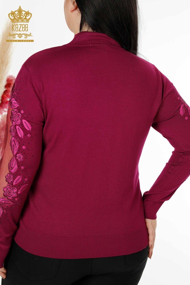 All'ingrosso Maglieria da donna Maglione - Dettagli in tulle - Viola - 30123 | KAZEE - 6