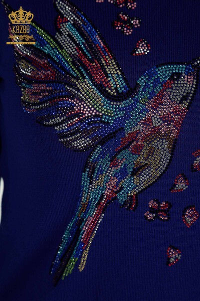 Vendita all'ingrosso Maglieria da donna Maglione Saks ricamato con uccelli - 30401 | KAZEE - 3