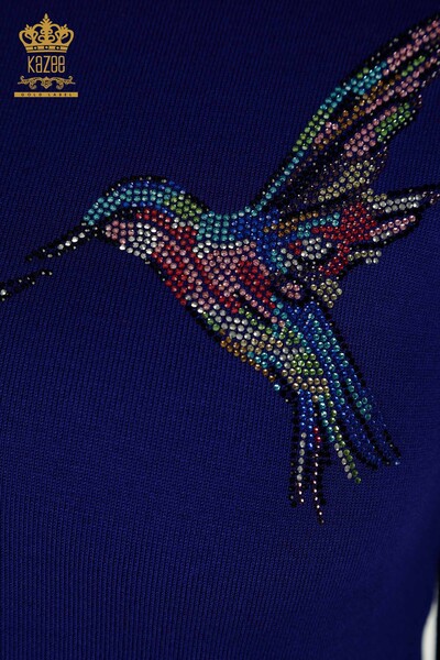 Vendita all'ingrosso Maglieria da donna Maglione Saks ricamato con uccelli - 30401 | KAZEE - 4