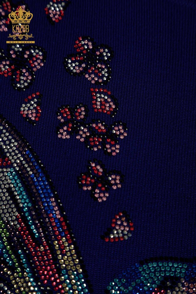 Vendita all'ingrosso Maglieria da donna Maglione Saks ricamato con uccelli - 30401 | KAZEE - 5