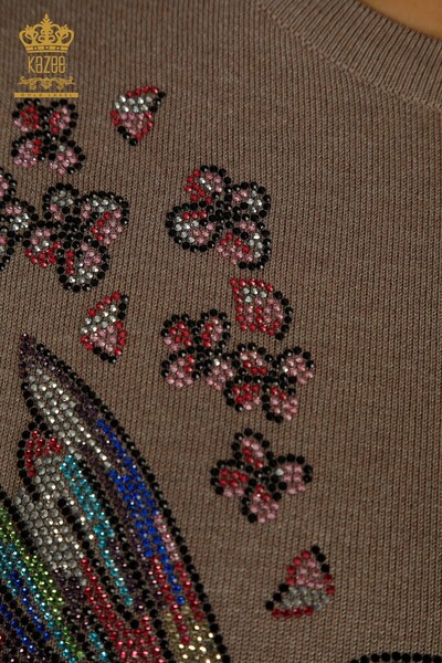 All'ingrosso Maglione Maglieria da donna - ricamato con uccelli - Visone - 30401 | KAZEE - 5