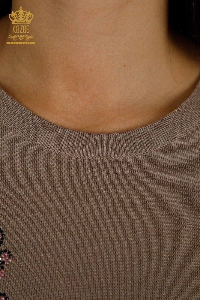 All'ingrosso Maglione Maglieria da donna - ricamato con uccelli - Visone - 30401 | KAZEE - 6