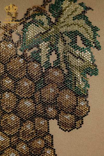 All'ingrosso Maglione di maglieria da donna - Uva modello - beige - 30488 | KAZEE - Thumbnail