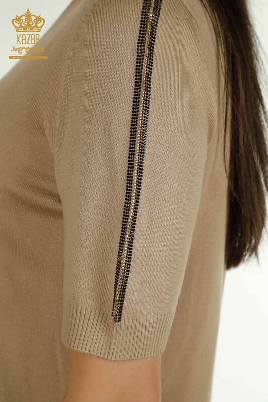 All'ingrosso Maglione di maglieria da donna - Uva modello - beige - 30488 | KAZEE