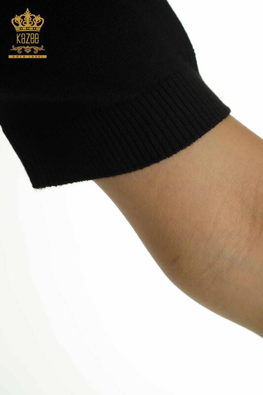 All'ingrosso Maglione di maglieria da donna - Uva modello - nero - 30488 | KAZEE