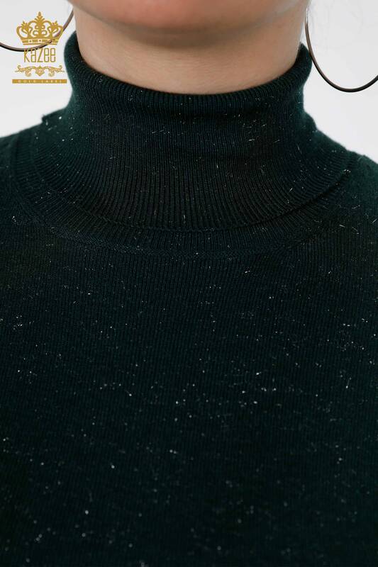 Maglieria da donna all'ingrosso Maglione Glitter Transition Dolcevita Oversize - 15144 | KAZEE