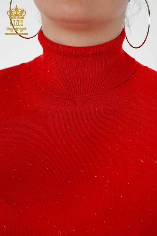 Maglieria da donna all'ingrosso Maglione Glitter Transition Dolcevita Oversize - 15144 | KAZEE