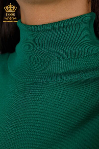 Maglieria da donna all'ingrosso Polsino-bottone dettagliato dolcevita di base - 14338 | KAZEE - Thumbnail