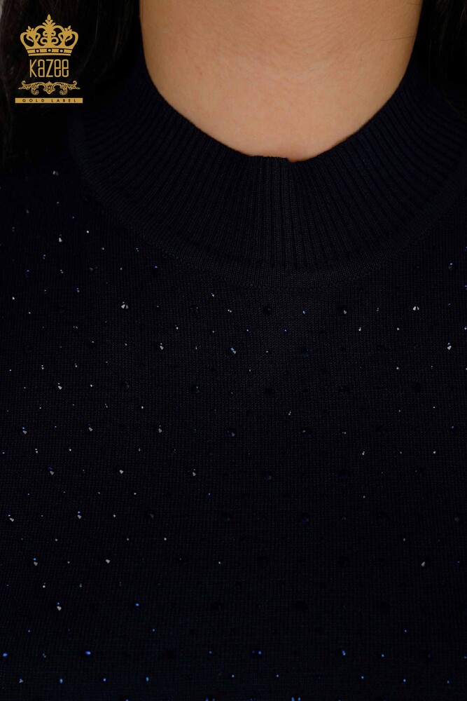 All'ingrosso Maglione di maglieria da donna - manica corta - blu navy - 16950 | KAZEE - 4