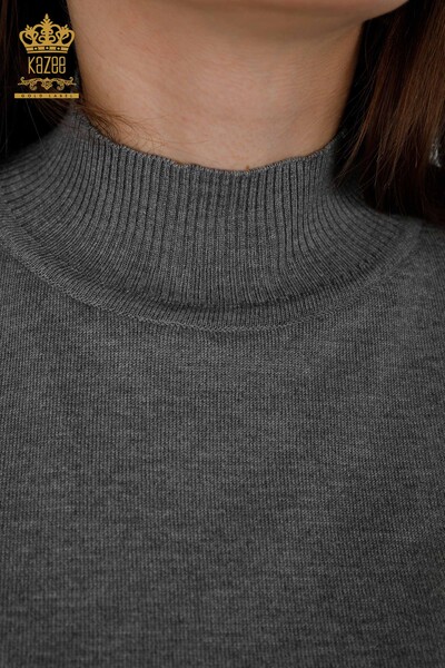 Maglieria da donna all'ingrosso Manica corta Collare alla coreana Viscosa - 16168 | KAZEE - Thumbnail