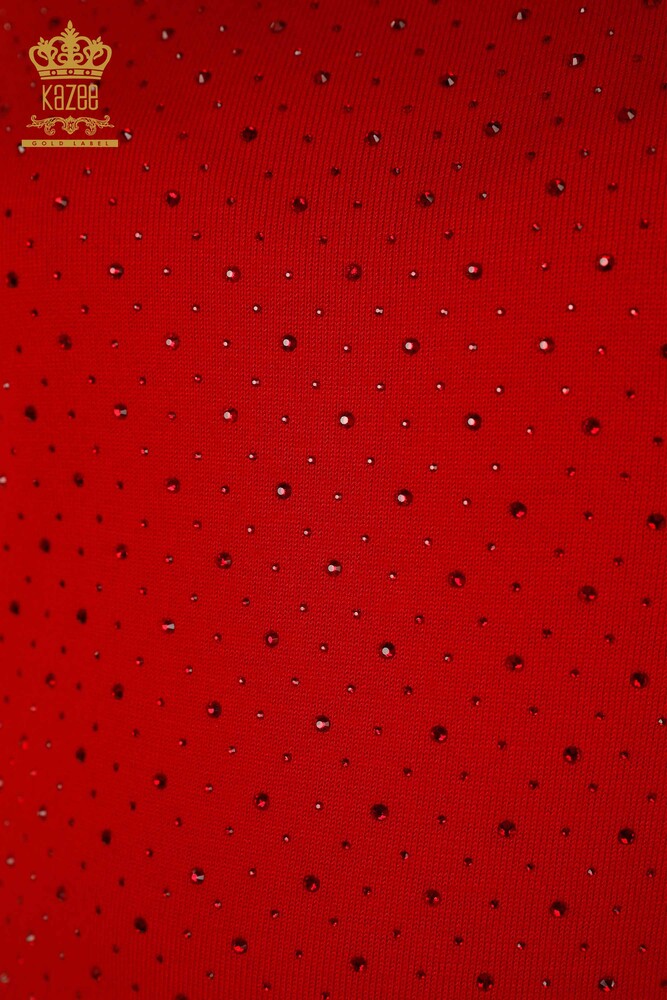 All'ingrosso Maglione di maglieria da donna - manica corta - rosso - 16950 | KAZEE - 3