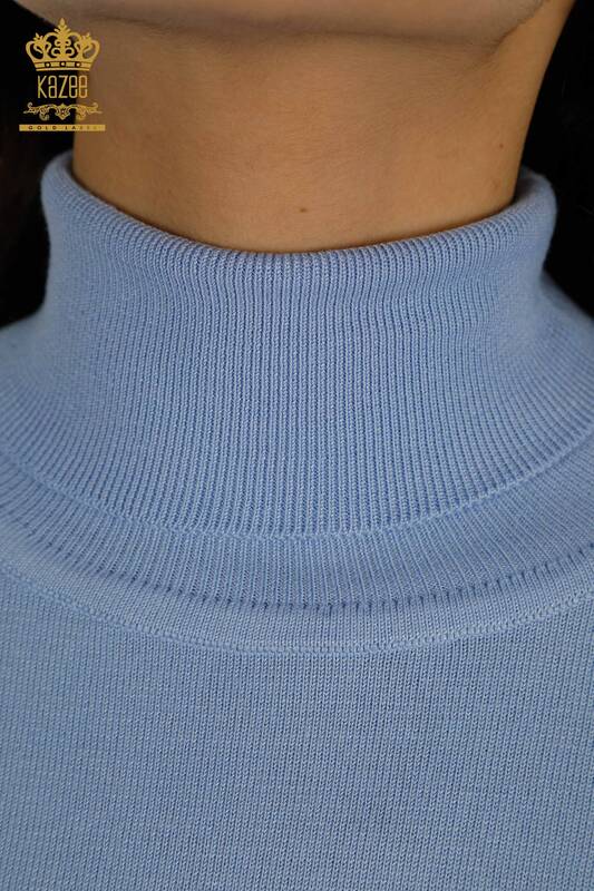 All'ingrosso Maglione di maglieria da donna - Pietra dettagliata - Blu - 30113 | KAZEE