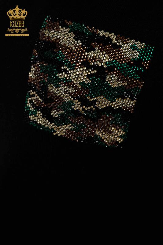 All'ingrosso Maglieria da donna - Colorata pietre Ricamata - Tasche dettagliate - 15925 | KAZEE