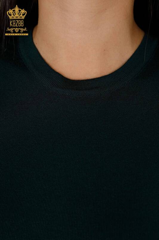 Maglieria da donna all'ingrosso senza maniche verde scuro - 16922 | KAZEE