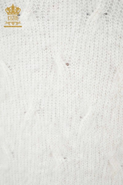 Maglieria da donna all'ingrosso Maglione Lungo - Scollo a V Capelli lavorati a maglia - 19094 | KAZEE - Thumbnail