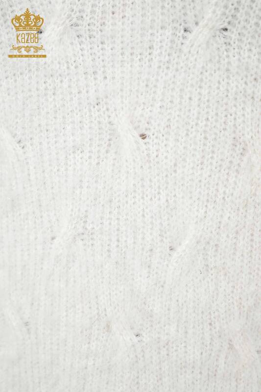 Maglieria da donna all'ingrosso Maglione Lungo - Scollo a V Capelli lavorati a maglia - 19094 | KAZEE