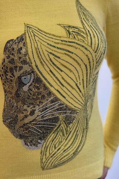 All'ingrosso Maglione da donna - Motivo leopardato - Ricamato - Angora - 18907 | KAZEE - Thumbnail