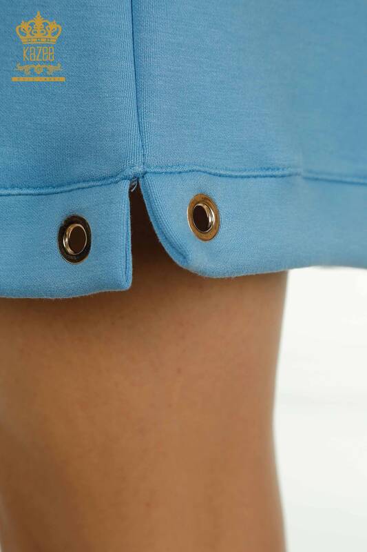 All'ingrosso Set di tute da donna con pantaloncini - Con cappuccio - Blu - 17695 | KAZEE
