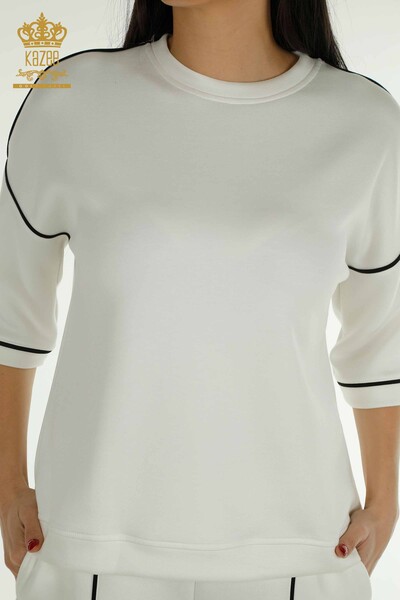 Vendita all'ingrosso Set di tute da donna con pantaloncini Basic Ecru - 17699 | KAZEE - Kazee (1)