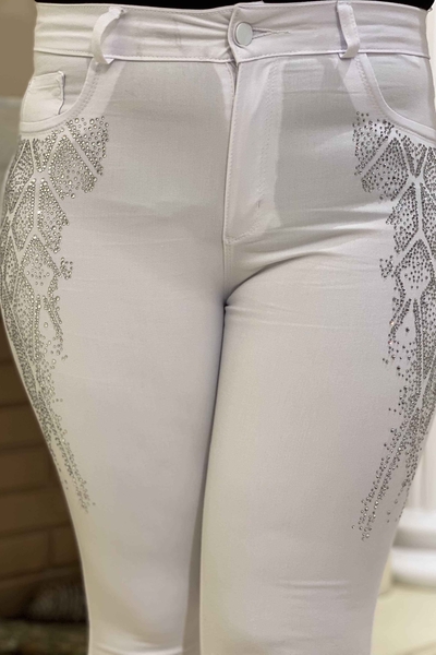 All'ingrosso Pantaloni da donna - Colorati Pietra Ricamati - 3283 | KAZEE - Thumbnail