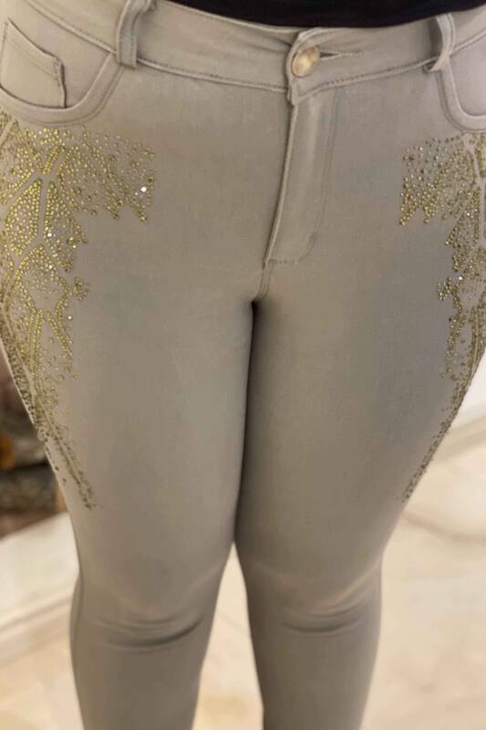 All'ingrosso Pantaloni da donna - Colorati Pietra Ricamati - 3283 | KAZEE