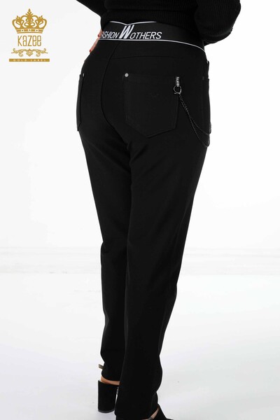 All'ingrosso Pantaloni da donna - Dettaglio catena - Cordoncino legato - Cintura - 3624 | KAZEE - Thumbnail