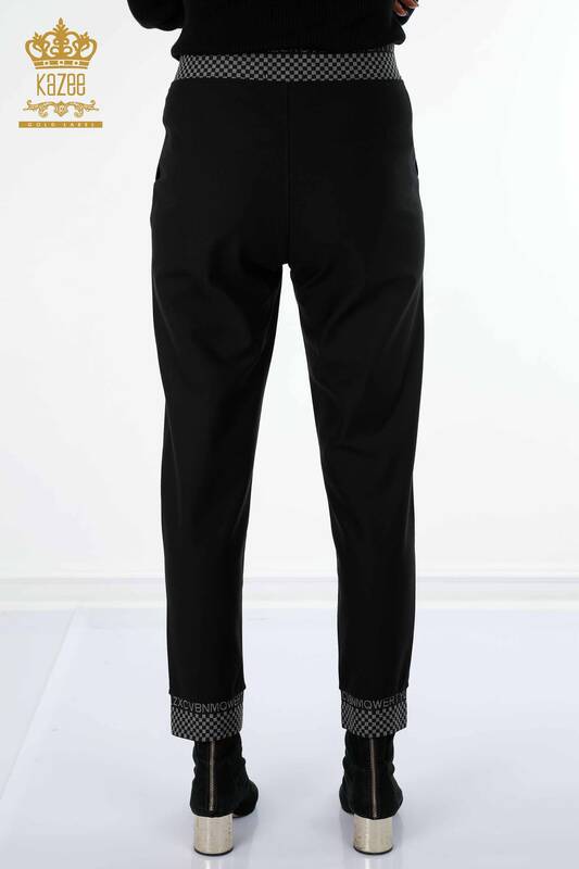 All ingrosso Pantaloni da donna - Lettera dettagliata - Elastico in vita - Con cordoncino - 3643 | KAZEE