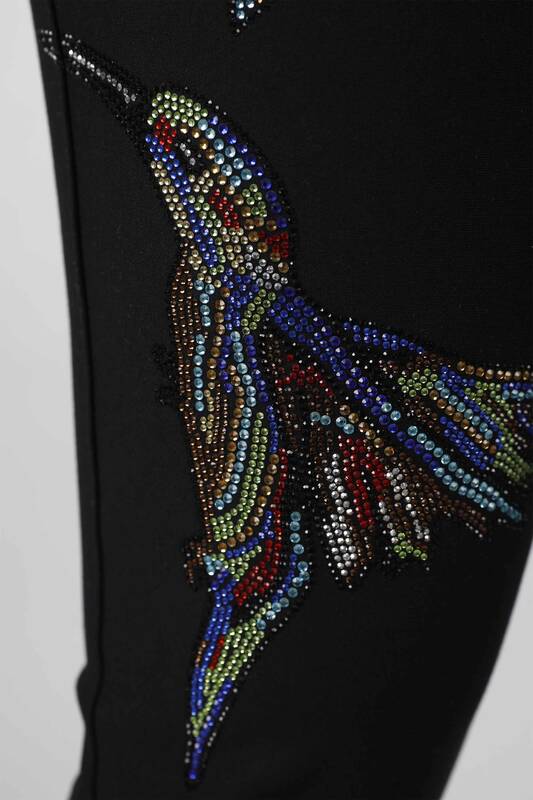 All'ingrosso Pantaloni da donna - Colorati - Ricamati con pietre - Modello con uccelli - 3404 | KAZEE
