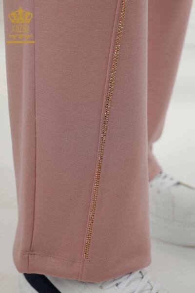 All'ingrosso Set tuta da donna - Pietra ricamata - Rosa - 17549 | KAZEE - 13
