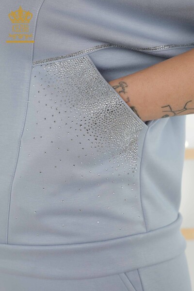 All'ingrosso Set tuta da donna - Manica corta - Cerniera - Blu - 17547 | KAZEE - 6