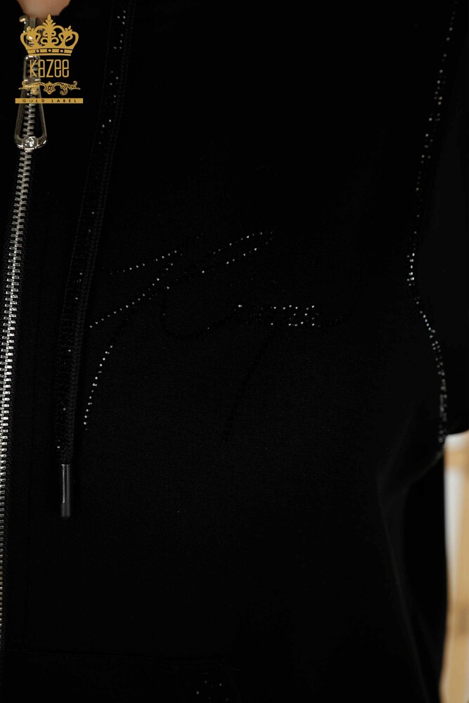 All'ingrosso Set tuta da donna - Con Cerniera - Manica corta - Nero- 20389 | KAZEE - 6