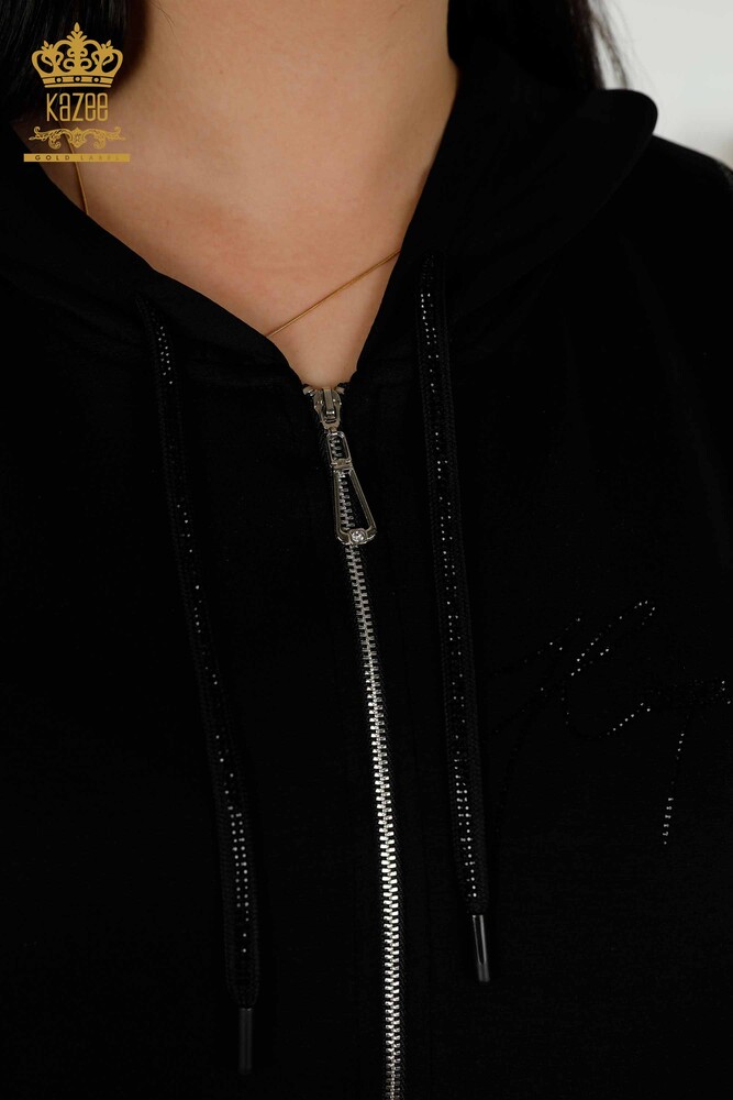 All'ingrosso Set tuta da donna - Con Cerniera - Manica corta - Nero- 20389 | KAZEE - 7